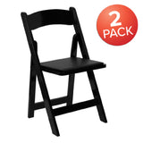 Flash Furniture 2-XF-2902-BK-WOOD-GG Hercules Series Folding Chair Lightweight