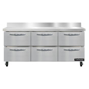 Continental Refrigerator SW72NBS-D Work Top Refrigerator 72"W 20.6 Cu Ft Capacity
