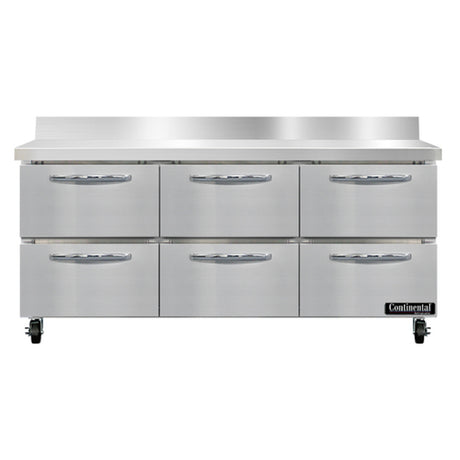 Continental Refrigerator SW72NBS-D Work Top Refrigerator 72"W 20.6 Cu Ft Capacity