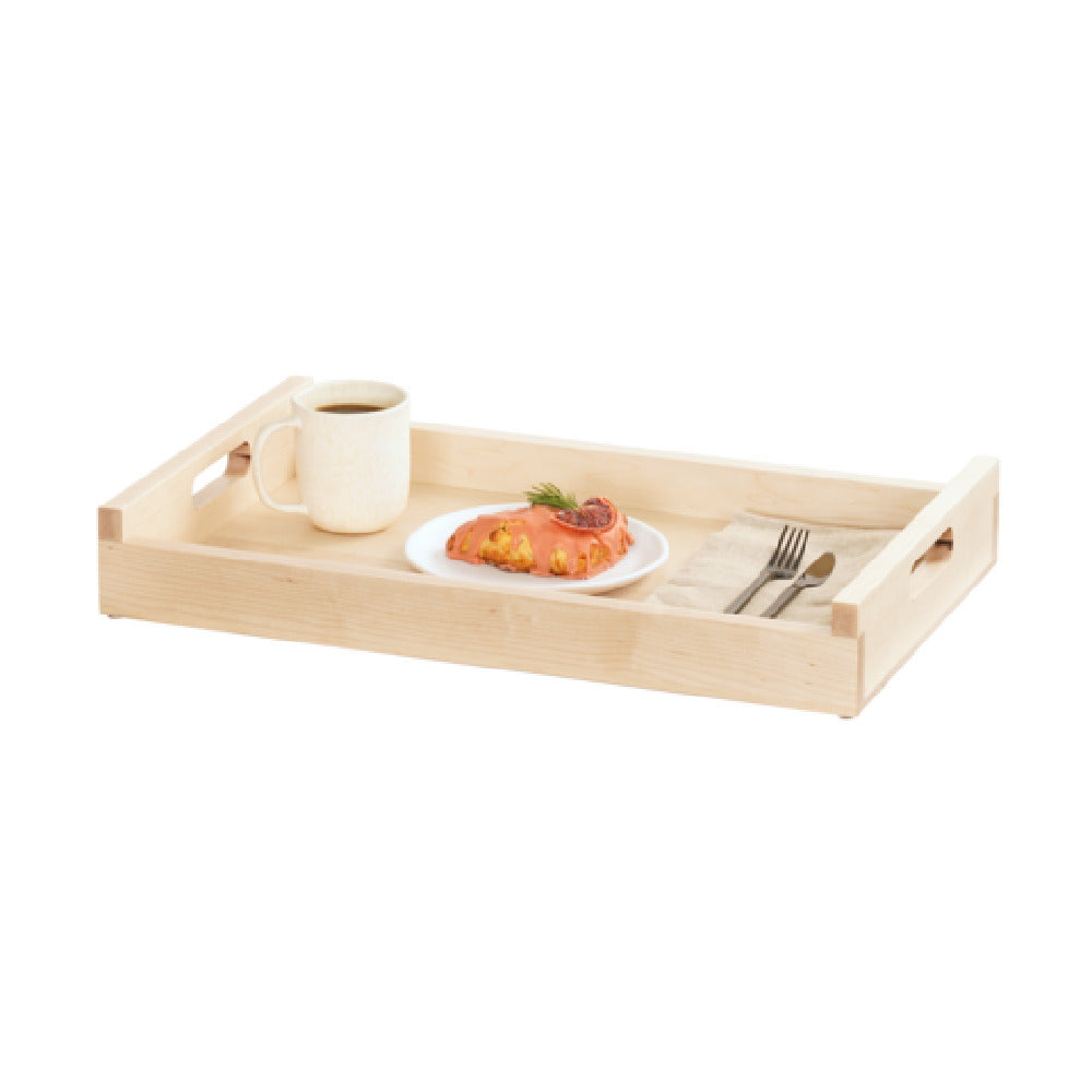Cal Mil 3454-1220-71 Blonde Roomservice Tray 23.25"W X 14.5"D X 3.5"H With Handle Cutouts