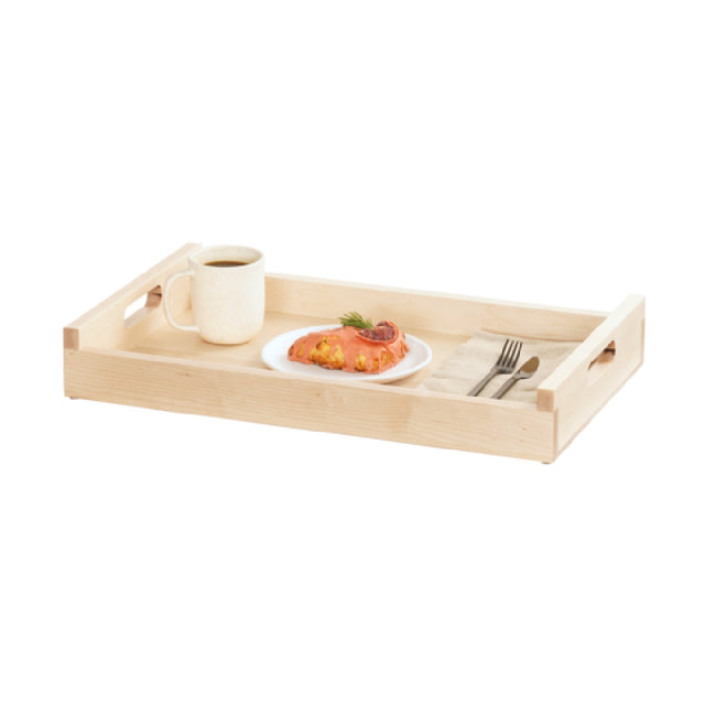 Cal Mil 3454-1220-71 Blonde Roomservice Tray 23.25"W X 14.5"D X 3.5"H With Handle Cutouts