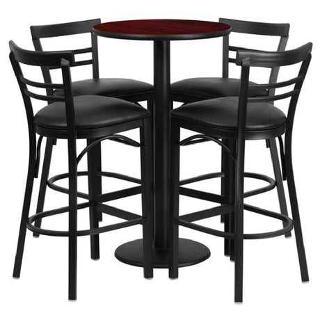 Flash Furniture RSRB1034-GG Table And Bar Stool Set Includes (1) 24" Dia. X 42"H Table