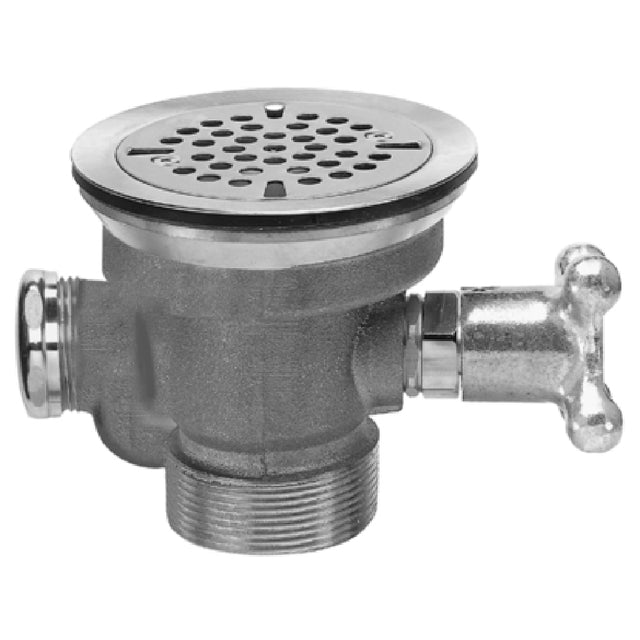 Fisher 22446 DrainKing Waste Valve With Vandal Resistant Flat Strainer Overflow Body