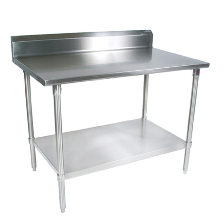 John Boos ST4R5-24108GSK Work Table 108"W X 24"D 14/300 Stainless Steel Top With 5" Backsplash