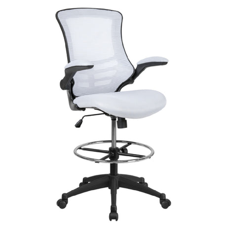 Flash Furniture BL-X-5M-D-WH-GG Swivel Drafting Chair 43-1/4" To 50-3/4" Adjustable Height