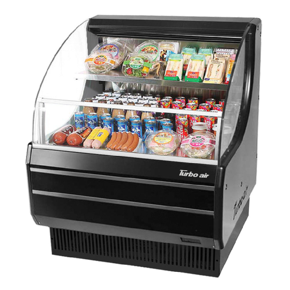 Turbo Air TOM-30LW(B)-N Horizontal Open Display Merchandiser Low-profile 5.1 Cu. Ft. Capacity