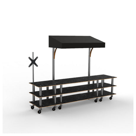 Steelite MGCMLA12MSBW Mogogo Modular Interactive Station Marble Black On Casters With Black Canopy (minimum = Case Quantity 1 Per Case)