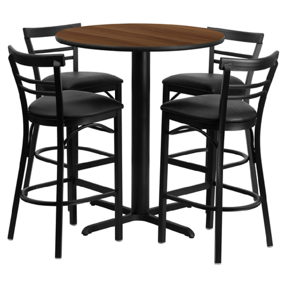 Flash Furniture HDBF1036-GG Table And Bar Stool Set Includes (1) 24" Dia. X 42"H Table