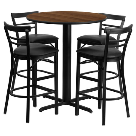 Flash Furniture HDBF1036-GG Table And Bar Stool Set Includes (1) 24" Dia. X 42"H Table