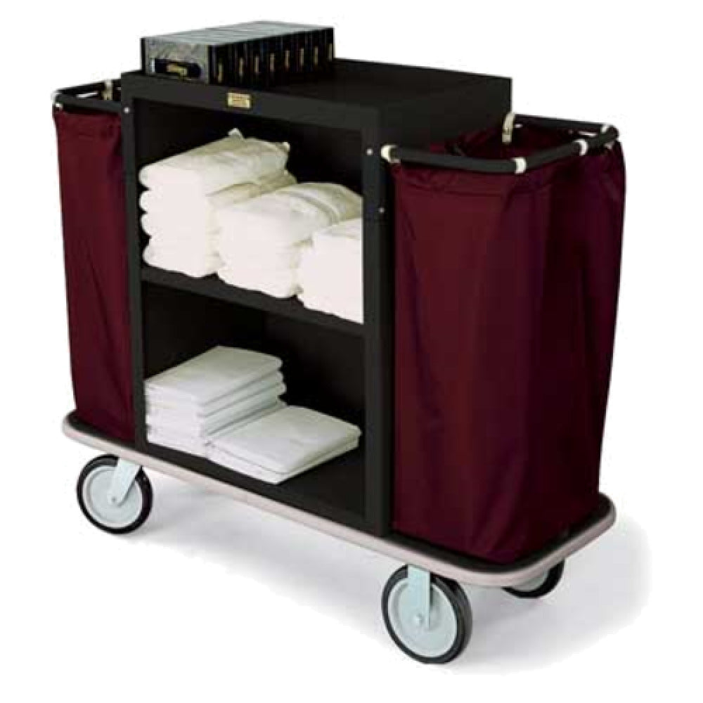 Forbes Industries 2192-36 Plastic Housekeeping Cart Two Shelves In A 30" W X 19" D X 36" H Cabinet With 2" Deep Top Tray