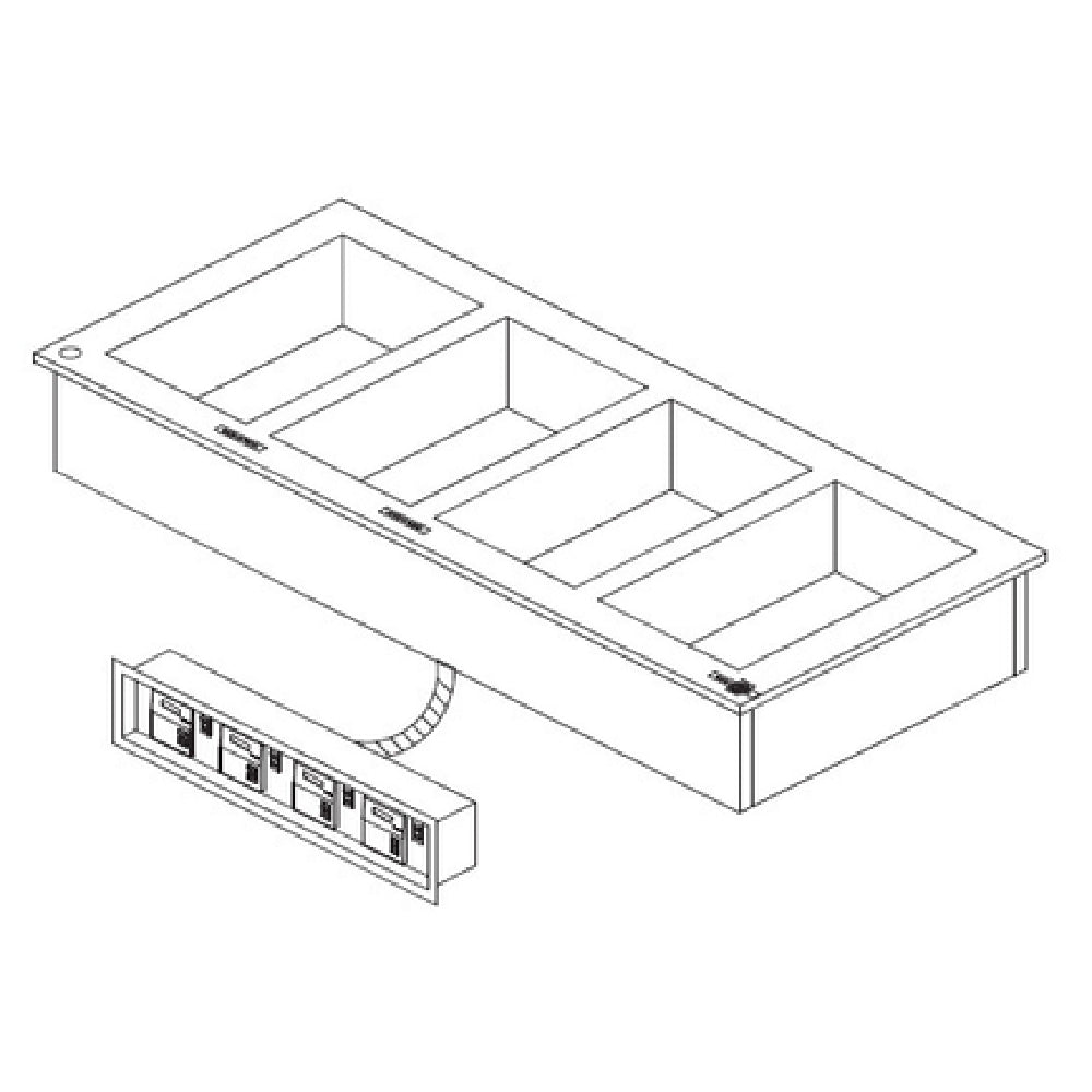 Delfield N8773-DESP_208/60/1 Drop-In Hot Food Well Unit Electric Individual Pans