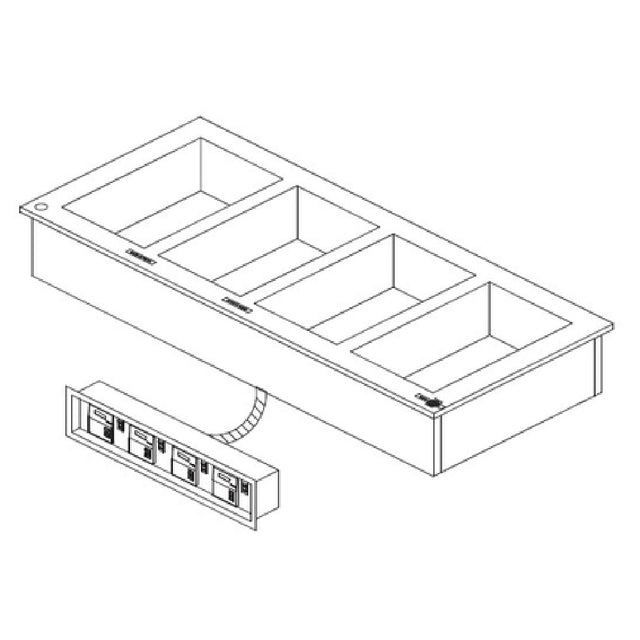 Delfield N8773-DESP_208/60/1 Drop-In Hot Food Well Unit Electric Individual Pans