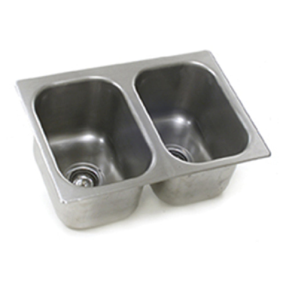 Eagle SR22-22-13.5-2-ND Self-Rimming Drop-In Sink With No Deck Two Compartment