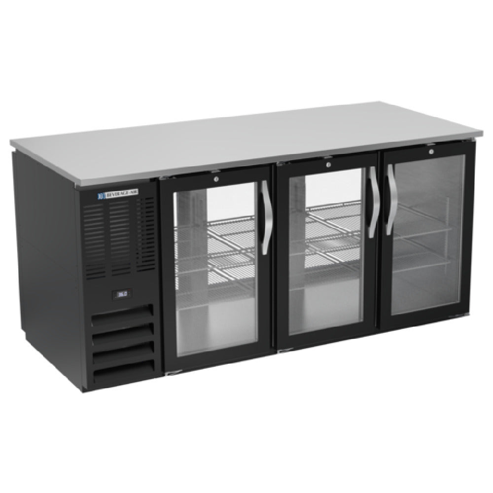 Beverage Air BB72HC-1-FG-PT-B - Refrigerated Open Food Rated Back Bar Pass-Thru Storage Cabinet
