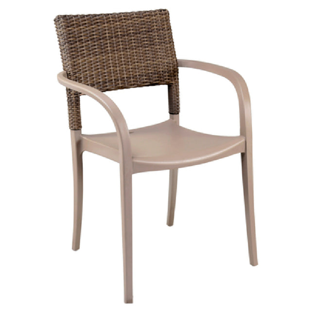 Grosfillex US926181 Java Stacking Armchair Indoor/outdoor Use Synthetic Wicker Back