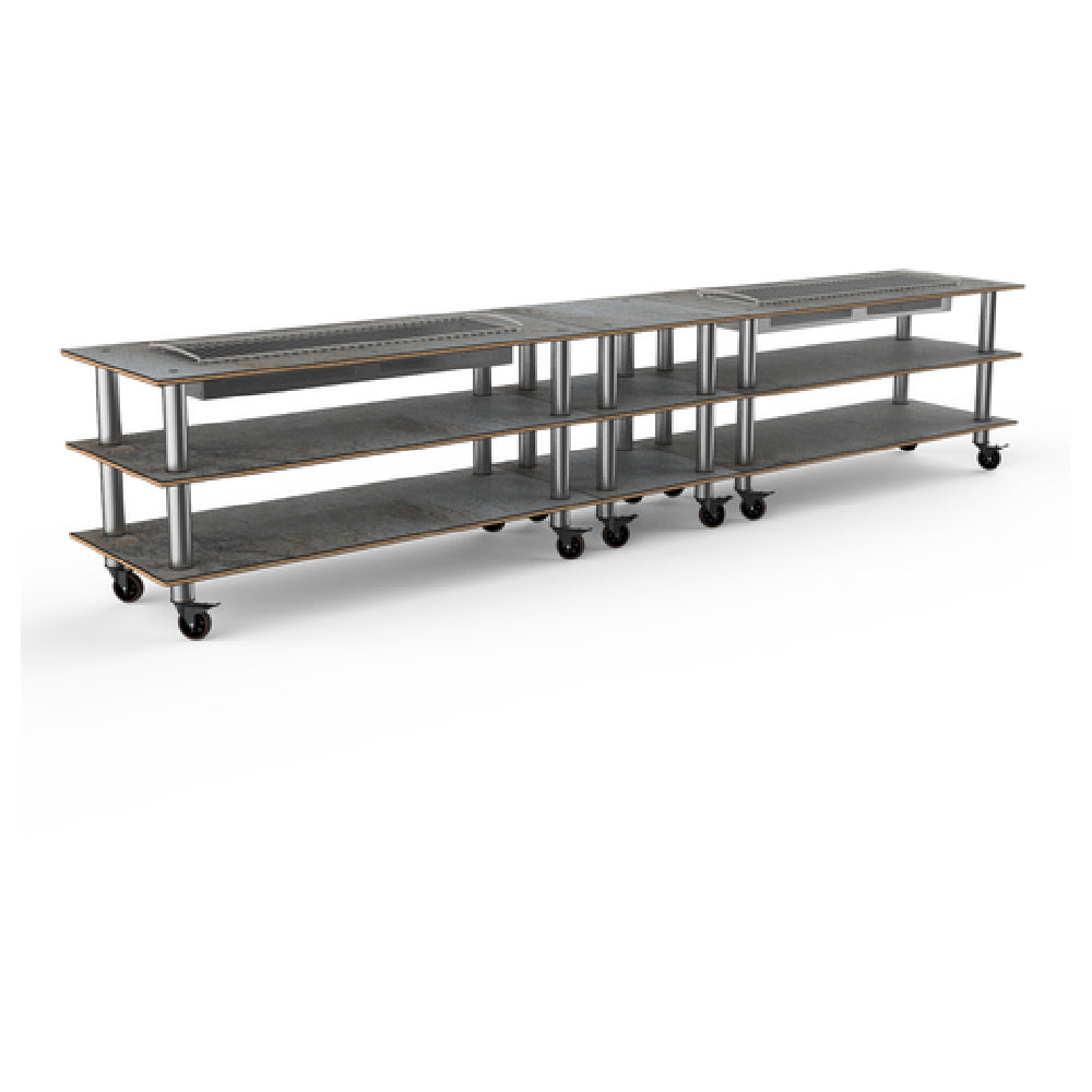 Steelite MGCMLD04GSXW Mogogo Buffet Solutions Modular Double Heat Buffet Table