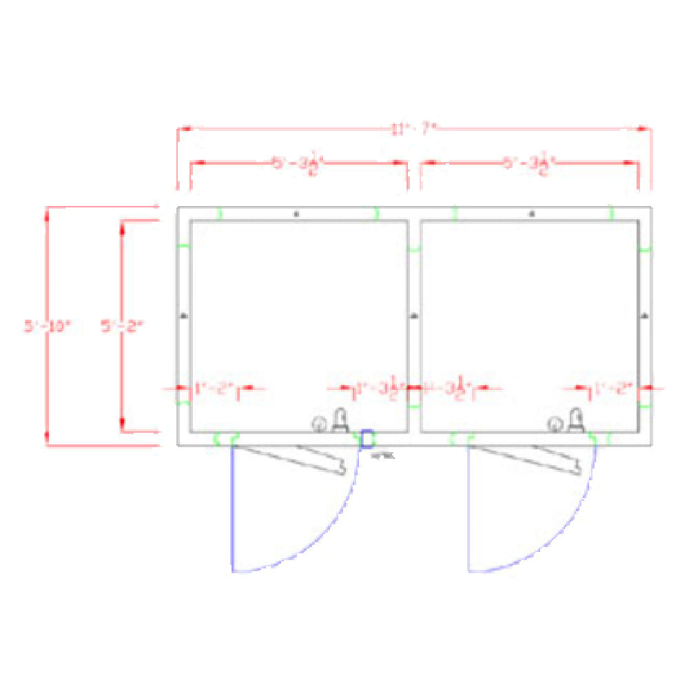 American Panel 6X12-I Walk-In Combination Cooler/Freezer (50/50 Split) 7'-6" H X 11'-7" W X 5'-10" D