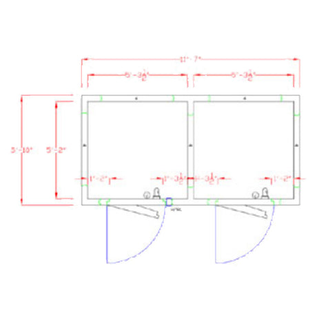 American Panel 6X12-I Walk-In Combination Cooler/Freezer (50/50 Split) 7'-6" H X 11'-7" W X 5'-10" D