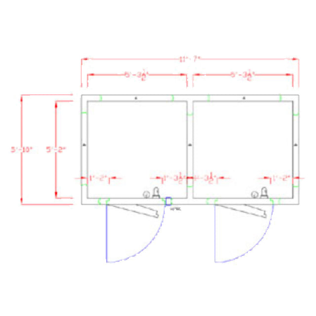 American Panel 6X12-I Walk-In Combination Cooler/Freezer (50/50 Split) 7'-6" H X 11'-7" W X 5'-10" D