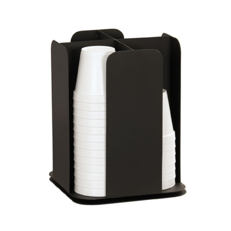 Cal Mil 23845-13 Onyx Revolving Cup Holder 9.75" Dia. X 12.5"H Designed To Hold Cups Up To 4" Dia.