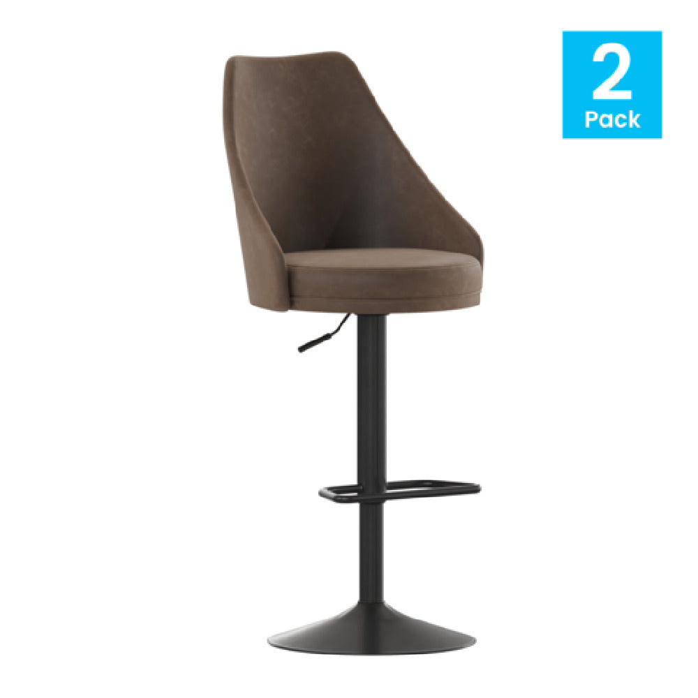 Flash Furniture SY-802-BR-GG Chrishelle Bar Stool 300 Lb. Weight Capacity LeatherSoft Upholstery