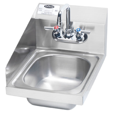 Krowne HS-9-LS Space Saver Hand Sink Wall Mount 12"W X 14-1/4"D X 13-3/8"H