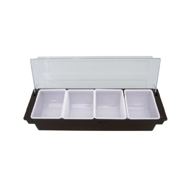 CAC China CDHL-4 Condiment Holder 4-compartment Ice Fillable Base