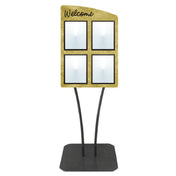 Hubert 69324 - Menu Board, 4-pocket, Floor Stand
