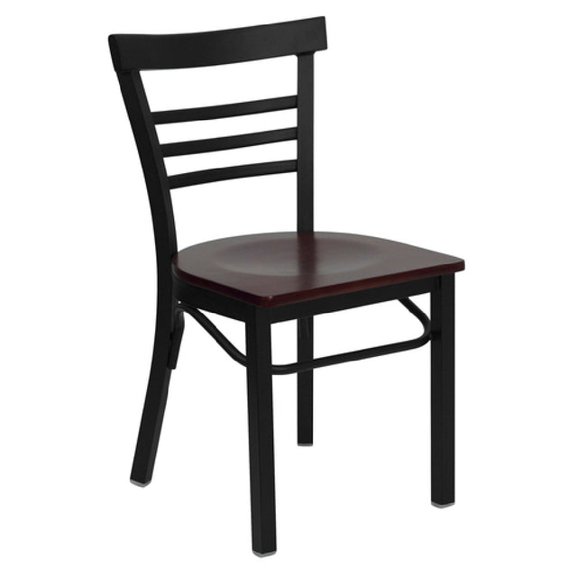 Flash Furniture XU-DG6Q6B1LAD-MAHW-GG Hercules Series Restaurant Side Chair Ladder Back