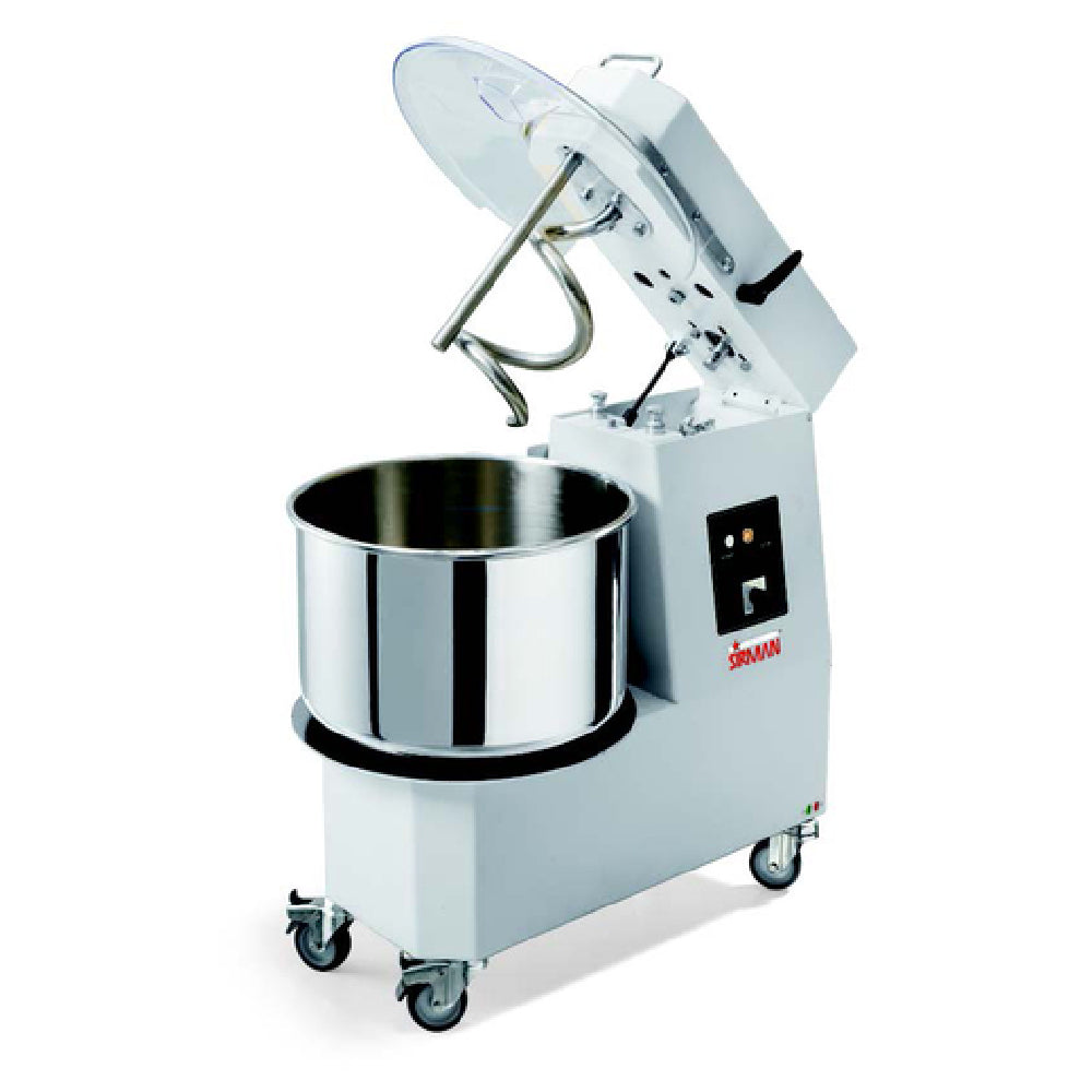 Sirman 40875756 HERCULES 50 TA Spiral Dough Mixer 55 Qt. Removable Stainless Steel Bowl