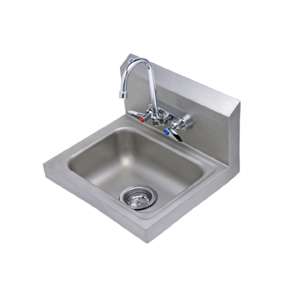 T&S Brass B-1146-02A-CR-4W Hand Sink Stainless Steel With 4" Wall Mount Mixing Faucet With Chrome Plated Brass Body