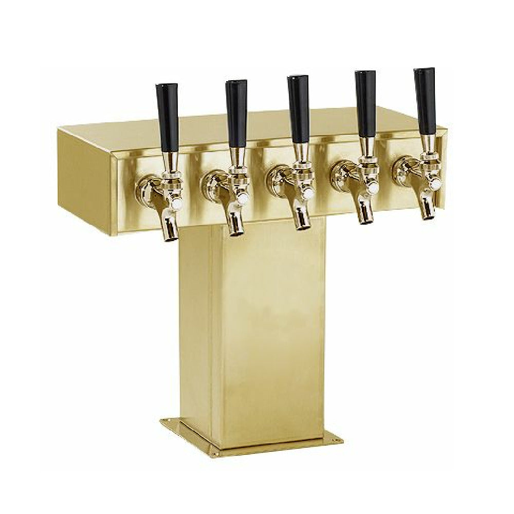 Perlick 69526-4TTTF-R Tee Tower Style Beer Dispensing Kit (4) Faucets Tarnish Free Brass (dispensing Head Drainer Faucet(s)