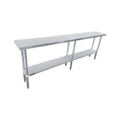 Sapphire Manufacturing SMTE-1896G Worktable 96"W X 18"D X 35"H 18/430 Stainless Steel Flat Top