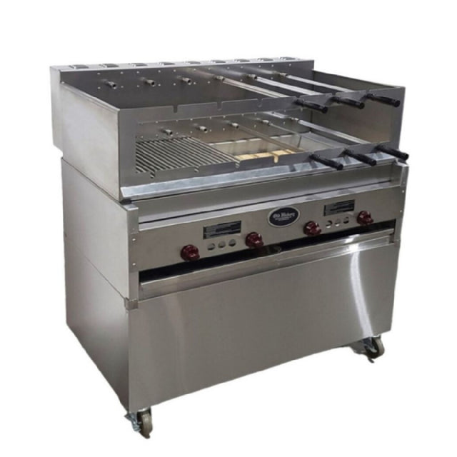 Hickory Industries, Inc. CHURRASCO 4 - Rotisserie Churrasco, Gas With Grill, 13 Knife Spits On Individual Motors