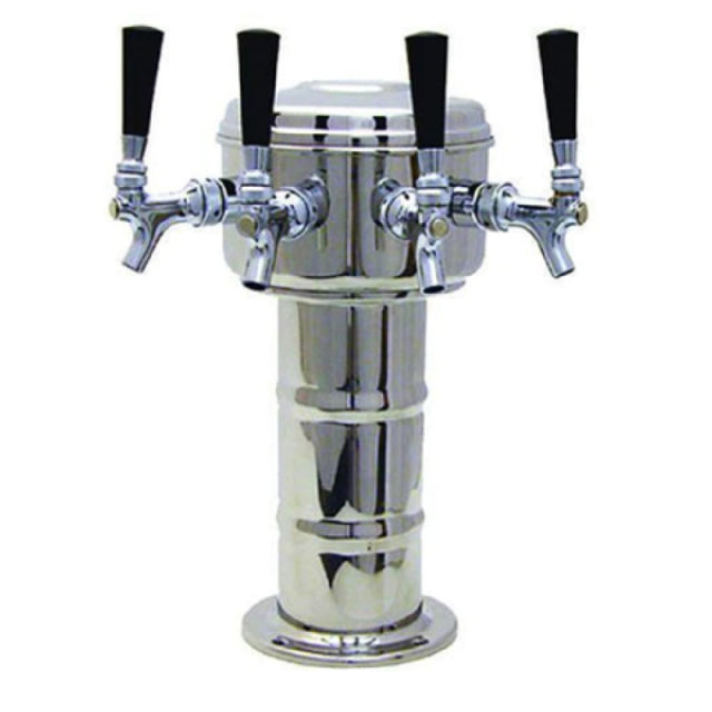 Glastender MMT-3-MF Mini-Mushroom Draft Dispensing Tower (3) Stainless Steel Faucets (handles Not Included)