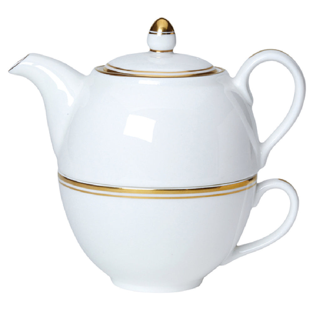 Steelite 82107AND0411 Tea For One Teapot Set Includes 16 Oz. Teapot And 9 Oz. Tea Cup