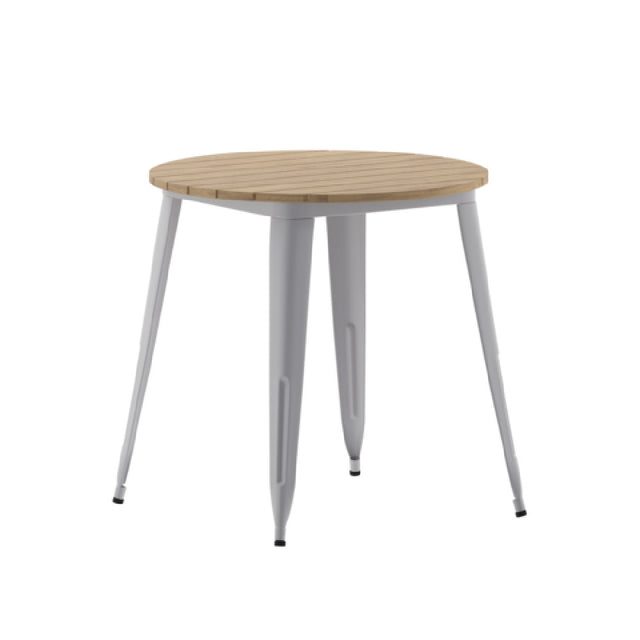 Flash Furniture JJ-T14623-80-BRSL-GG Declan Dining Table 30" Dia. X 30"H Round Table