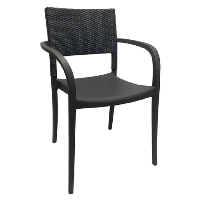 Grosfillex UT926002 Java Stacking Armchair Indoor/outdoor Use Synthetic Wicker Back