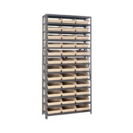 Quantum 1275-109_GREEN - Shelving Unit, 12"D X 36"L X 75"H, Heavy Duty