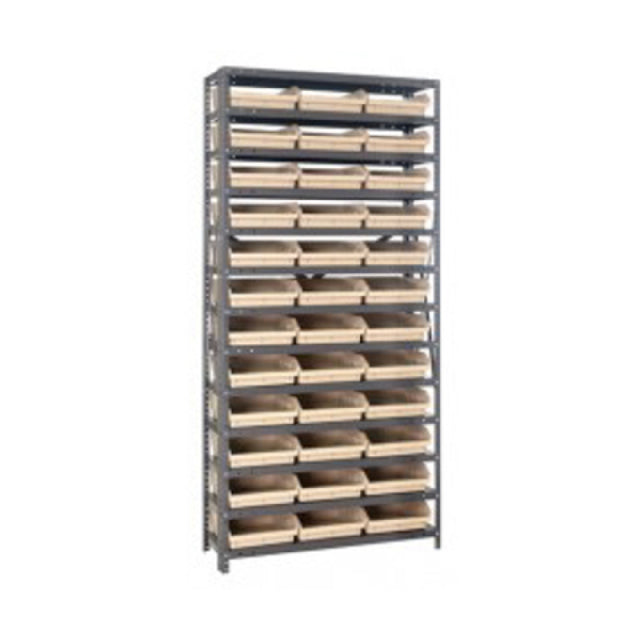 Quantum 1275-109_GREEN - Shelving Unit, 12"D X 36"L X 75"H, Heavy Duty