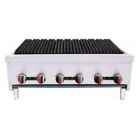 BakeMax BACGG36-6 Charbroiler Natural Gas Countertop