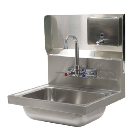 Advance Tabco 7-PS-34B Backsplash With K-13 Soap Dispenser For Advance Tabco Hand Sinks With 10" X 14" Sink Bowls Only (hardware Not Included)