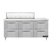 Continental Refrigerator D72N12-D Designer Line Sandwich Unit 72"W Three-section