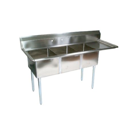 John Boos E3S8-1014-10R15-X E-Series Sink 3-compartment 47-1/2"W X 19-1/2"D X 43-3/4"H Overall Size