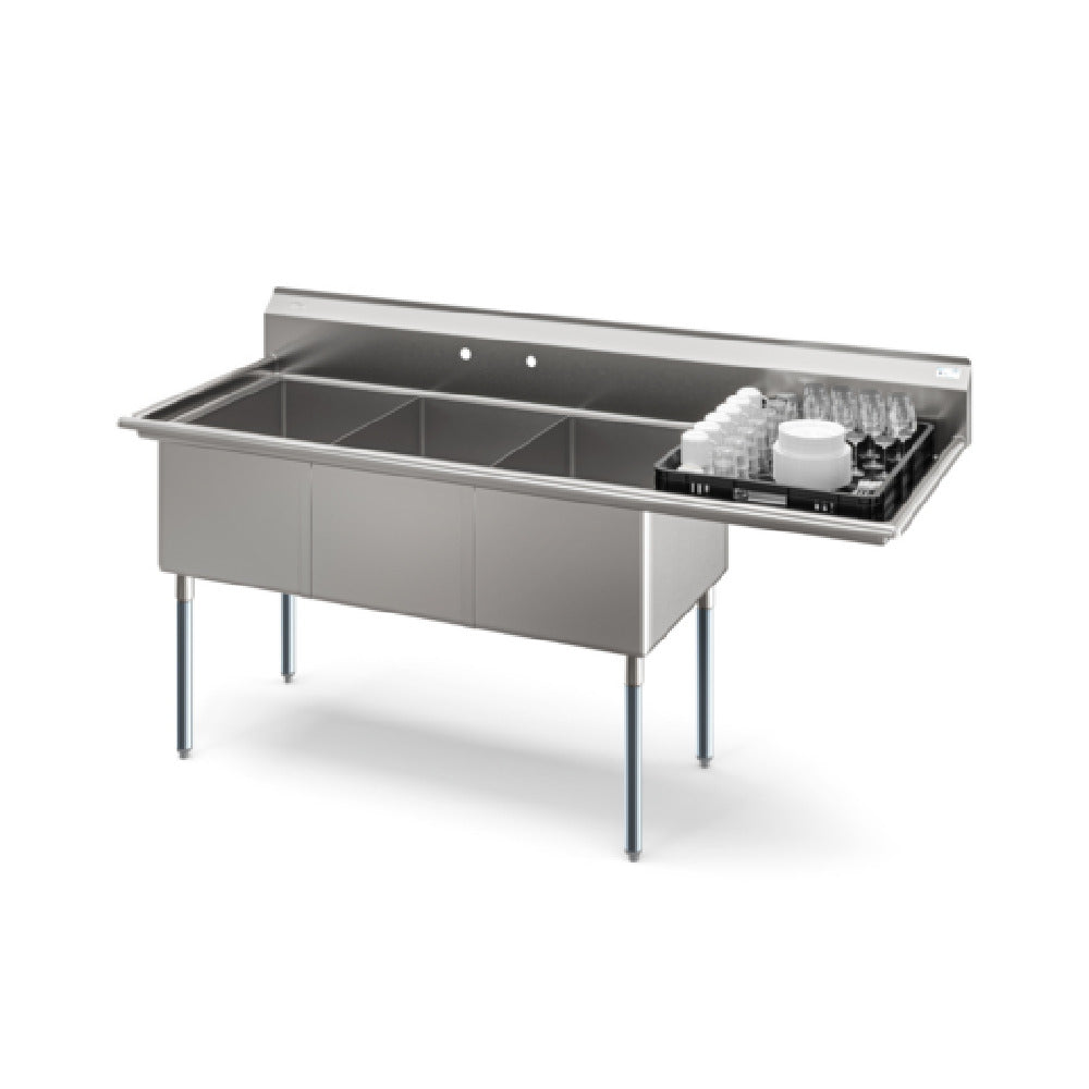 Koolmore KM-SC182414-24R3 Sink 3-compartments 81"W X 30"D X 43-1/5"H Overall Size