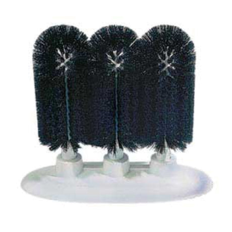 Micro Matic MP-028 Triple Draft Beer Glass Washing Brushes 8" Black Ceramic Heavy Duty Polyester Brushes