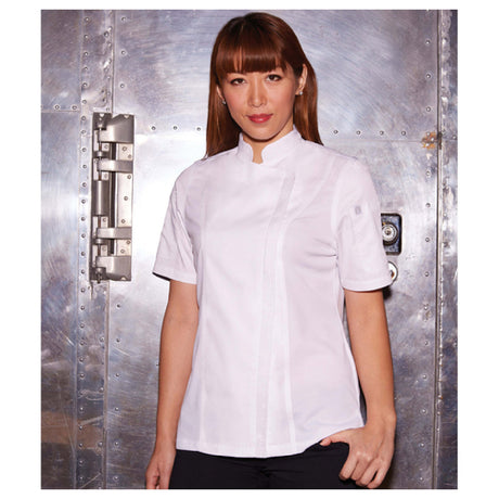 Chef Works BCWSZ006WHTL Women's Springfield Chef Coat Single-breasted Short Sleeves