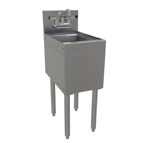 Glastender SWA-12 Underbar Wet Waste Sink Unit 12"W X 19"D 9 1/4" X 11 1/2" X 6" Deep Bowl