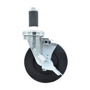 BK Resources 5SBR-2RA-HR-TLB - Swivel Caster, 1-1/4" Expanding Stem, 5" Hard Rubber Wheel