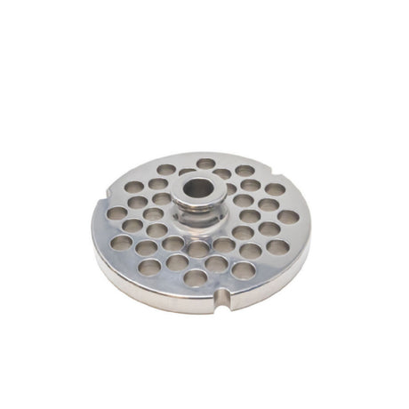 Omcan 43565 (43565) European Style #32 Stainless Steel Plate With Hub 10mm (3/8") Three Notches/ Round